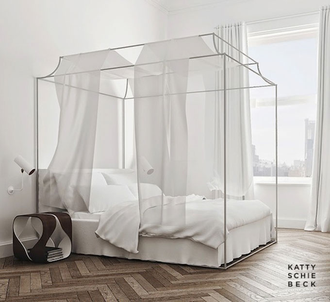 Etc-Inspiration-Blog-Modern-Barcelona-Apartment-By-Katty-Shiebeck-Canopy-Bed